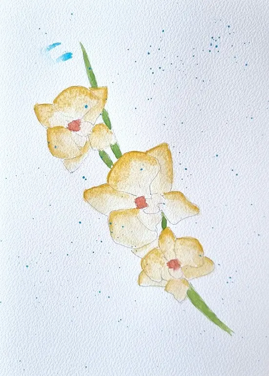 Blumen mit Aquarell bemalt
