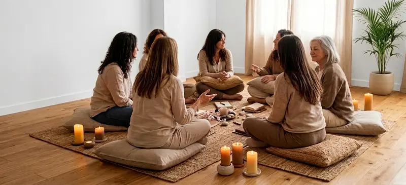 Dekoratives Bild: Frauenkreis in Kreativ Salon